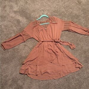 Vestique Ruffled Tiered Pink and Orange Sundress